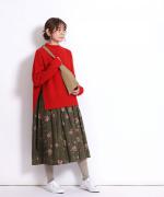 【ラストワン！】ドットフラワープリント　ワンピース